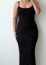 Size XS-S, Black Crochet Maxi Dress