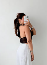 Size XS-S Black Sheer Corset Top