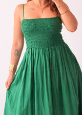 Size S-M Emerald Green Smocked Maxi Dress