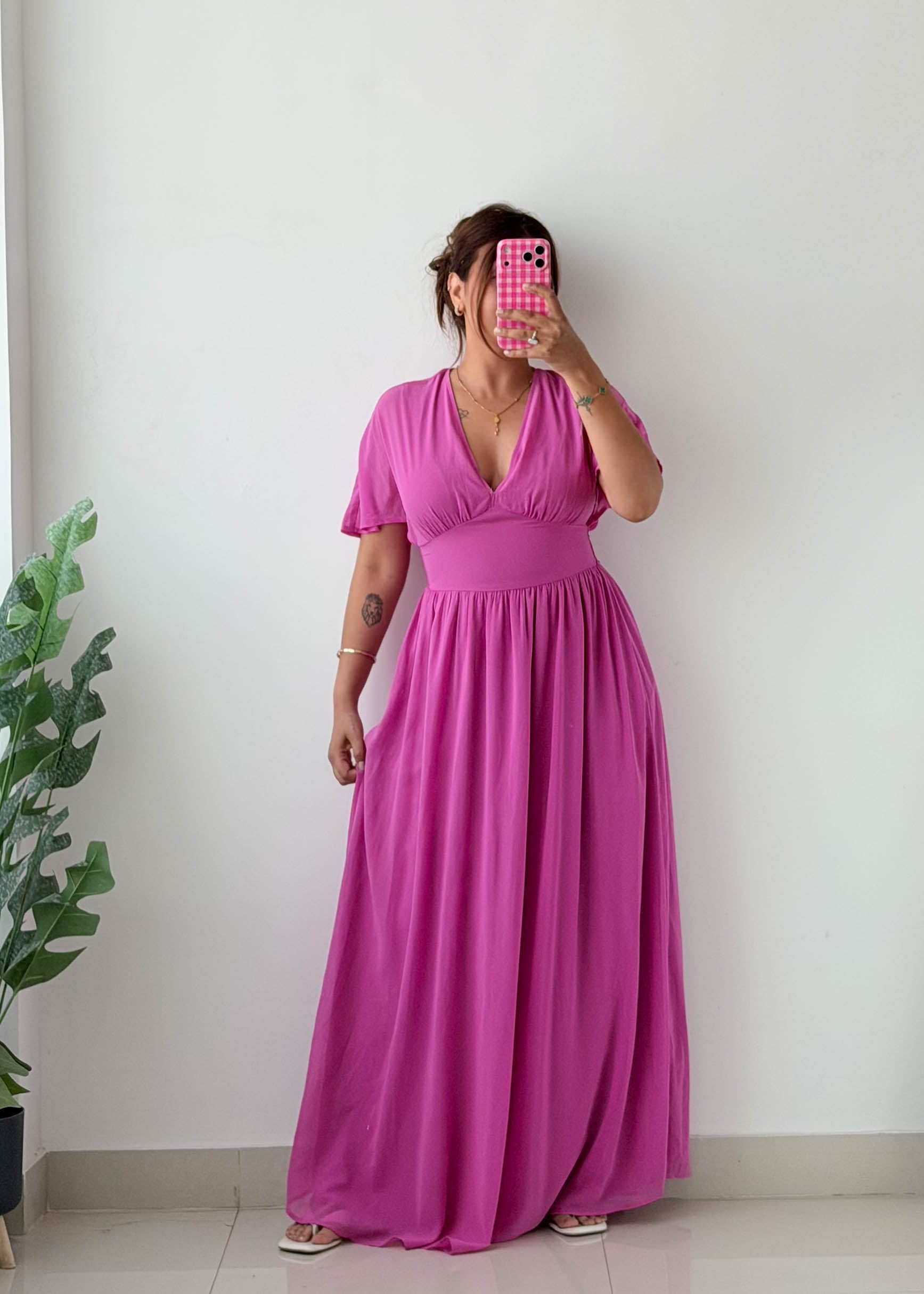 Size S-M Fuchsia Pink Maxi Dress