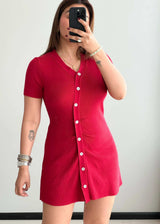 SIZE M-L, Red Fit & Flare Dress - Closet by Payal