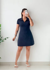 Size S-M Navy Polo Knit Mini Dress