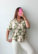 Size S-M Green Tie-Dye Shirt Top