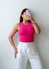 Size XS Hot Pink High Neck Bodysuit