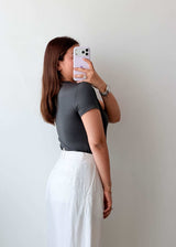 Size M Charcoal Crew Neck Bodysuit