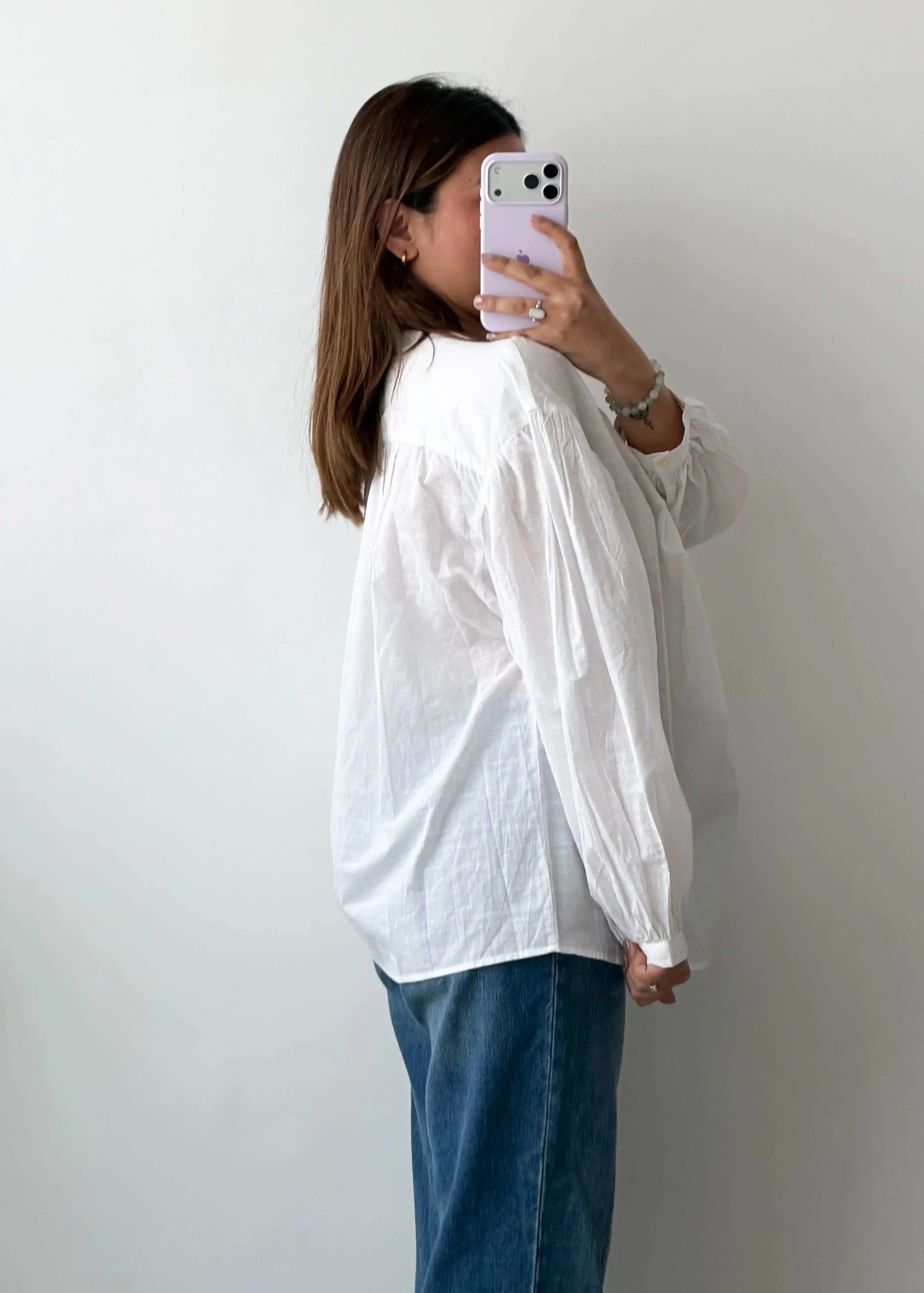 Size L-XL White Oversized Boho Top