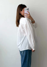 Size L-XL White Oversized Boho Top