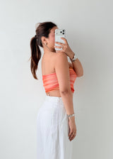 Size XS-S Orange Ombre Mesh Tube Top