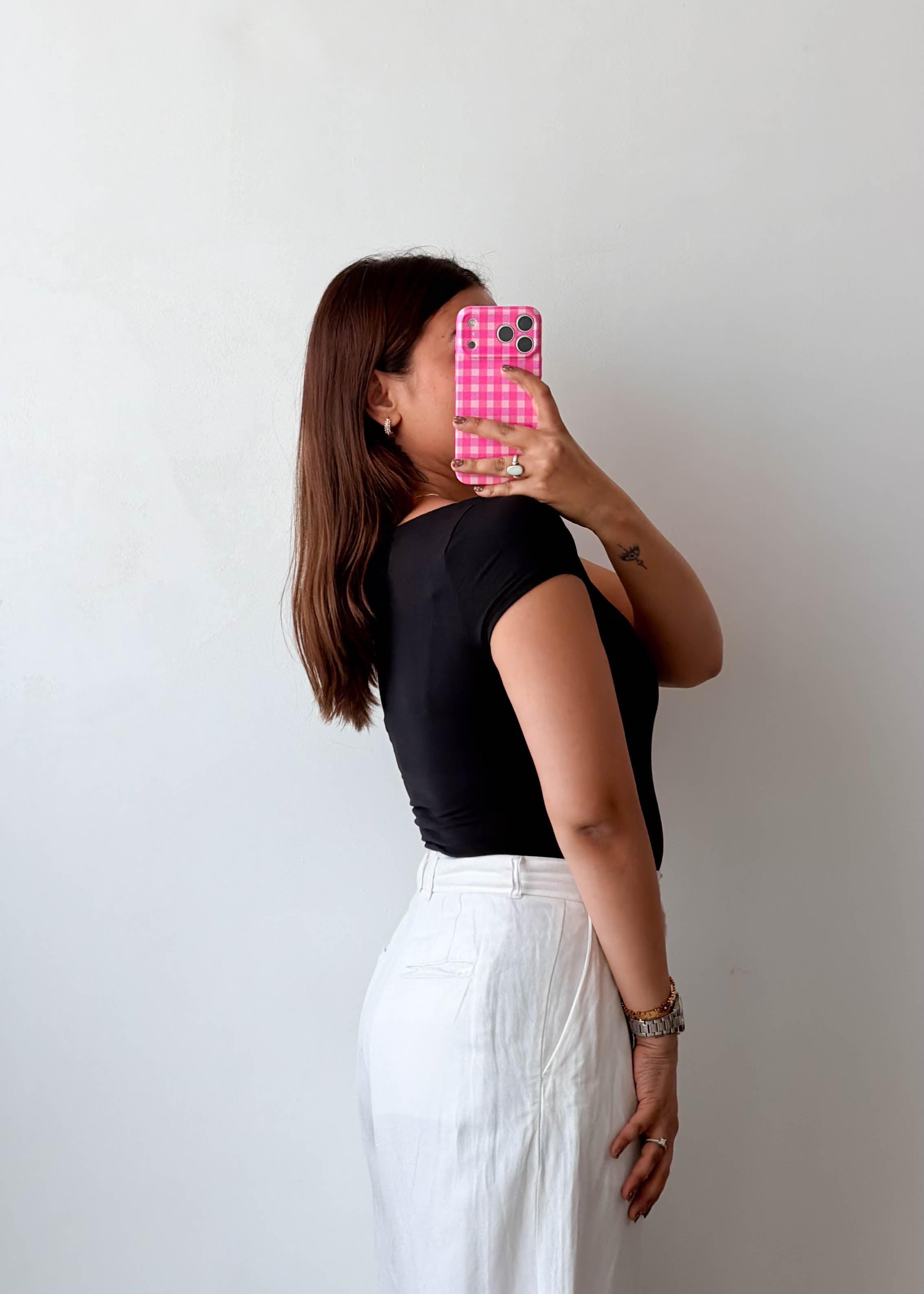 Size M Black Scoop Neck Bodysuit