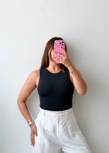 Size S Black High Neck Sleeveless Bodysuit