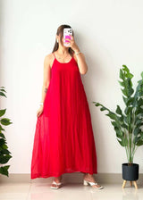 Size XS-S, Red Flowy Maxi Dress