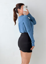 Size S-M Dusty Blue Wrap Bodysuit