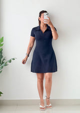 Size S-M Navy Polo Knit Mini Dress