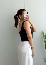 Size M-L, Black Scoop Neck Tank Top - Closet by Payal