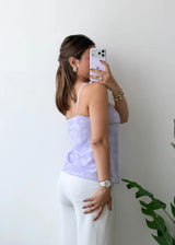 Size S-M, Floral Lace Trim Cami Top
