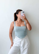 Size M Powder Blue Corset Style Top