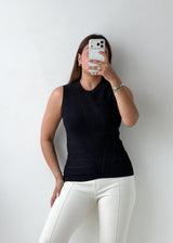 Size S-M Black Textured Knit Tank Top