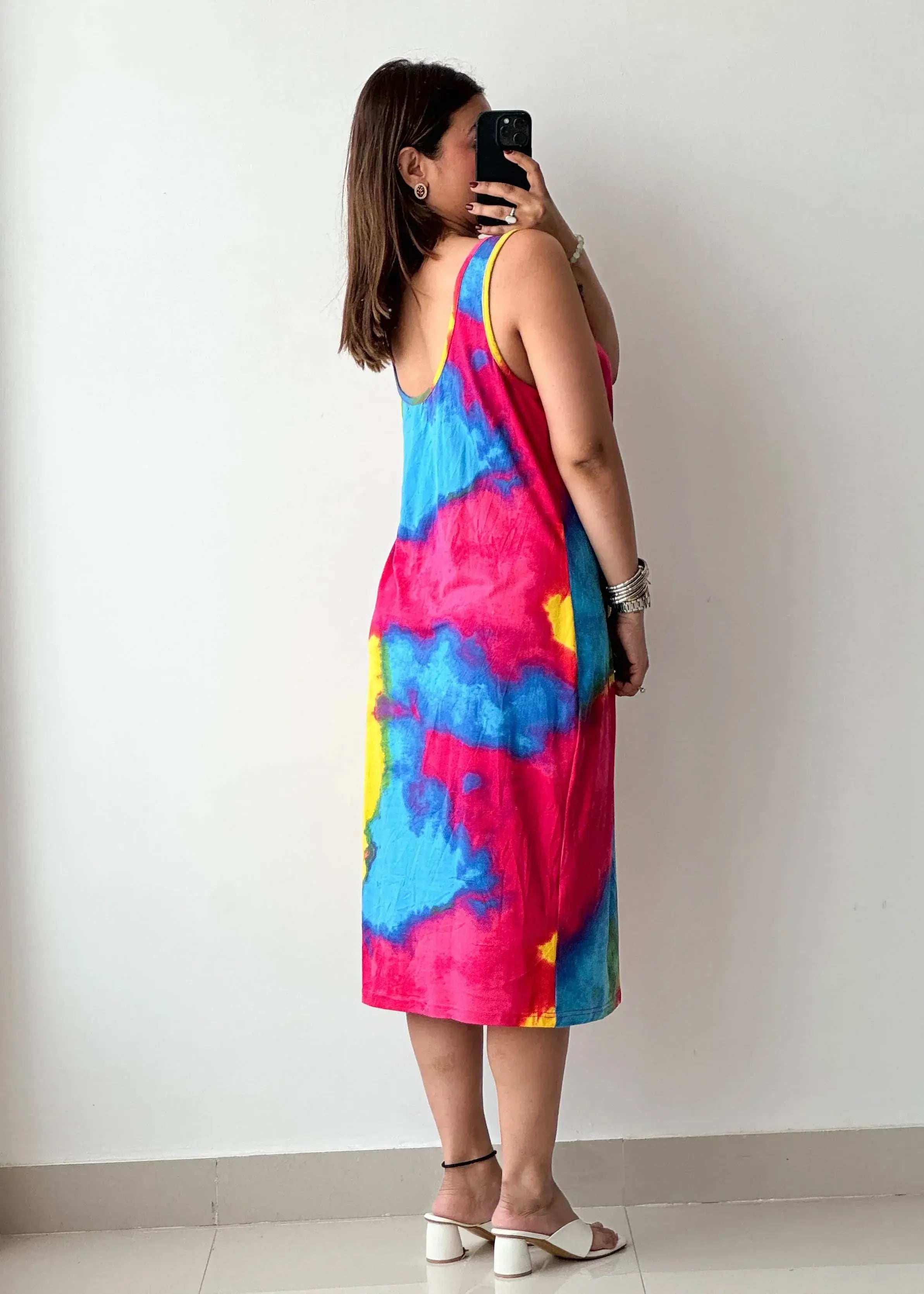 SIZE L-XL, Cotton Printed Midi Dress - Closet by Payal