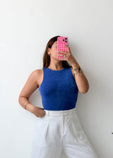 Size S-M Royal Blue Open Back Bodysuit