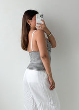 Size S-M Black & White Crochet Knit Tank Top