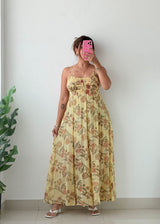 Size XS-M Yellow Floral Maxi Dress