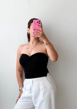 Size XS-M Black Sweetheart Tube Top