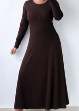 Size M-L Chocolate Brown Knit Maxi Dress