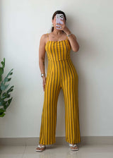 S-M Yellow Striped Jumpsuit