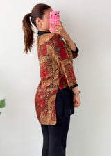 Size S-M Multicolor Paisley Longline Shirt