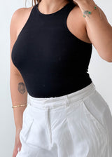 Size XS-S Black Racerback Bodysuit