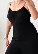 Size S-M Black Open Back Jumpsuit