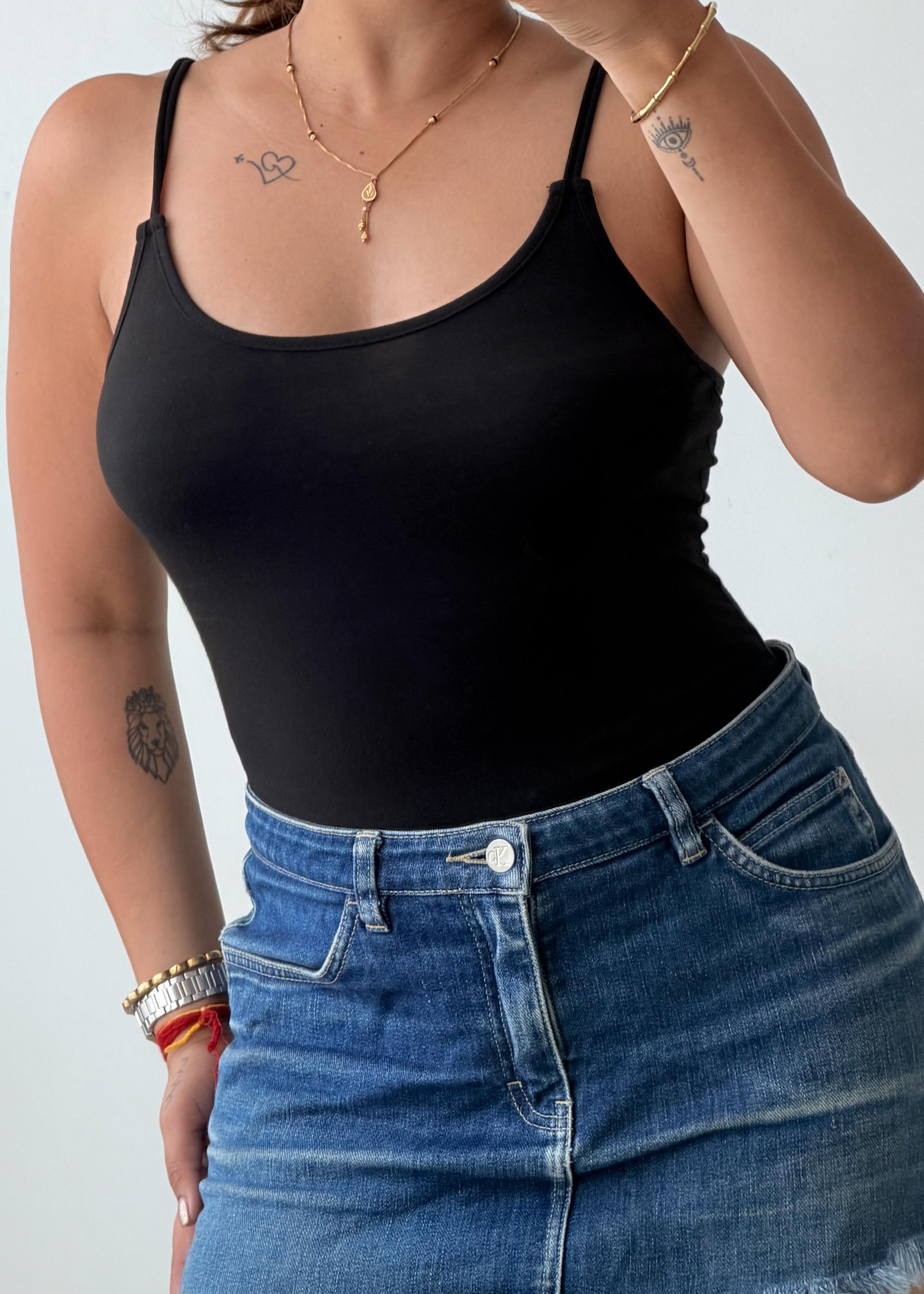 Size S-M Black Cami Bodysuit