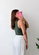 Size M-L Forest Green Deep V-Neck Bodysuit