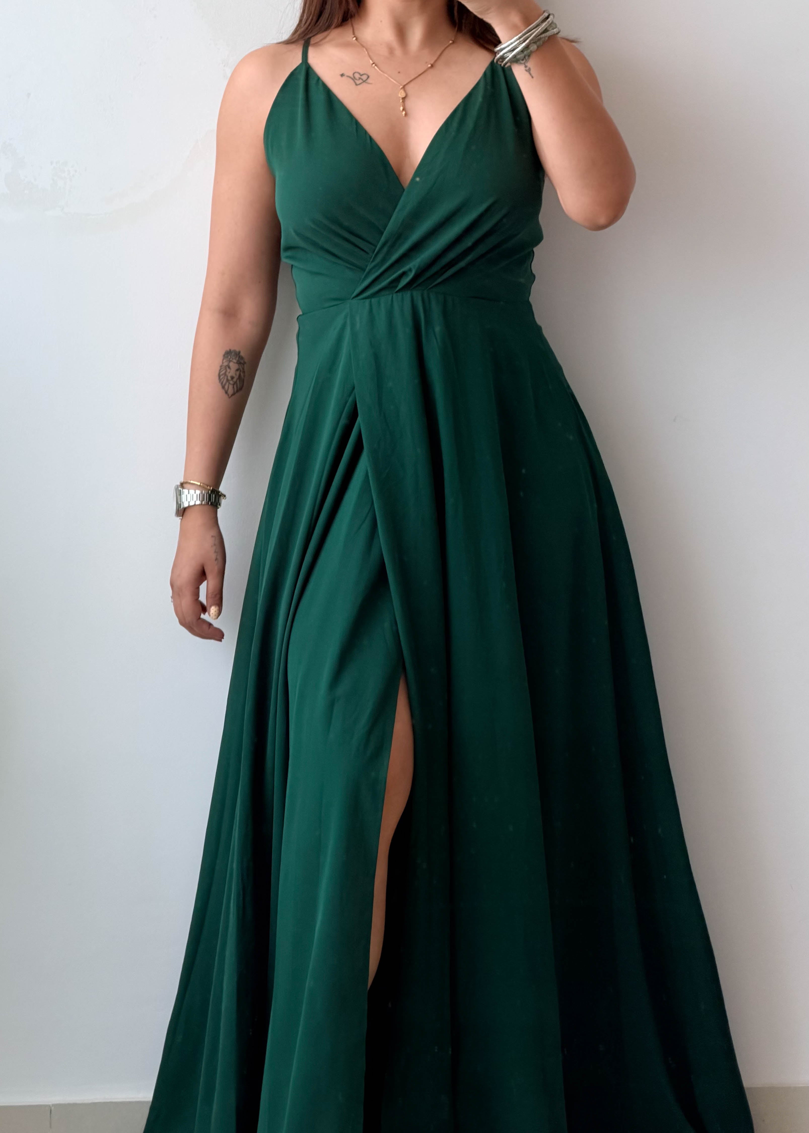 Size M Dark Green Flowing Maxi Dress