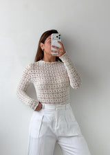 Size S-M White Floral Lace Top