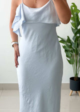 Size S-M, Powder Blue Slip Midi Dress
