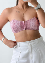 Size S-M Pink Sequin Bandeau Top