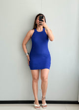 SIZE S-M,   Cotton Ribbed Mini Dress