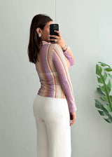 Size XS-S, Retro Striped Fitted Button-Up Top - Closet by Payal