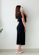 Size S-M Black Cape Sleeve Maxi Dress