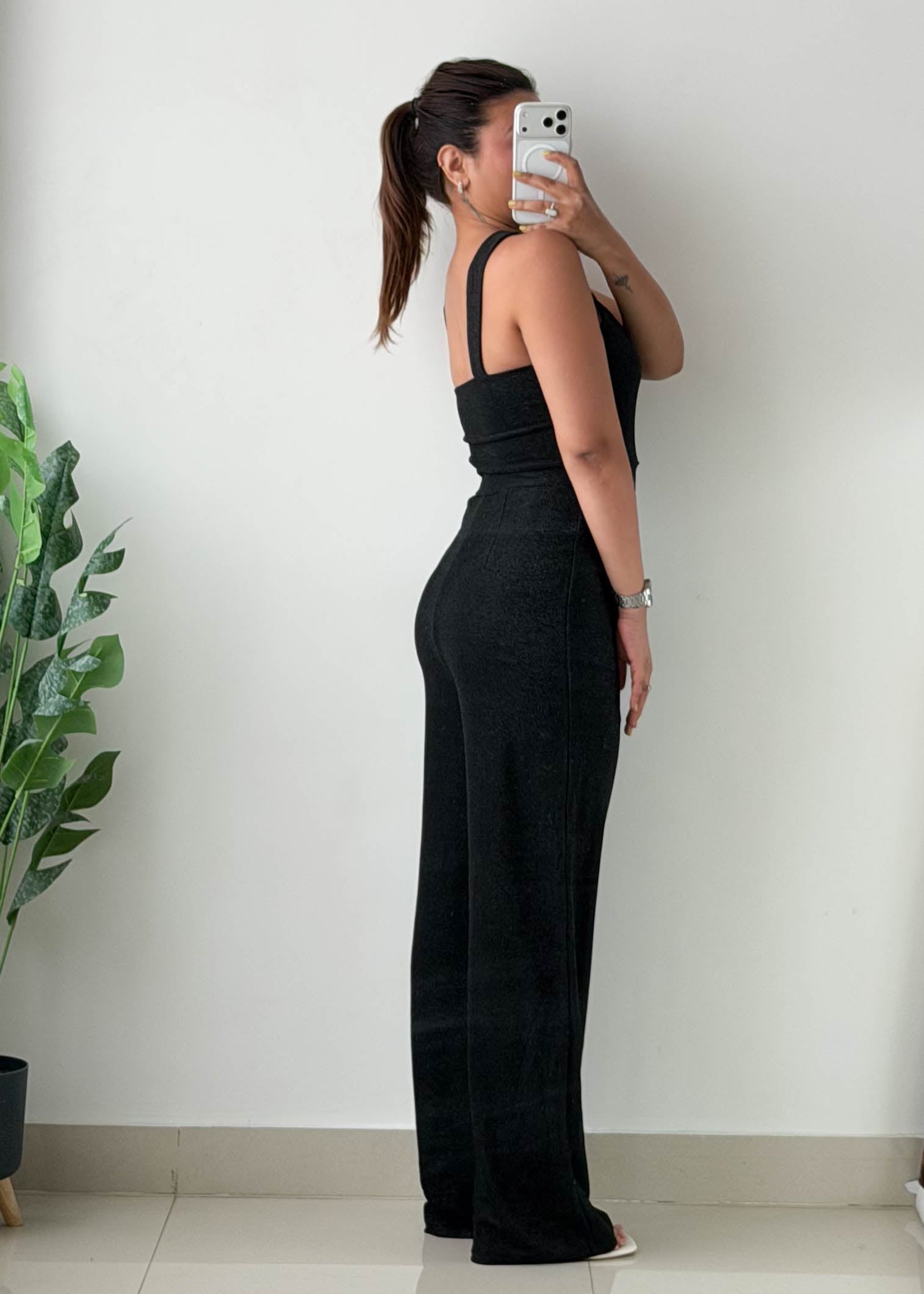 Size XS-S Black Twist Neck Jumpsuit
