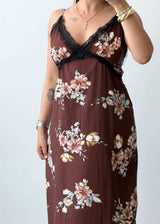 L-XL Maroon Floral Maxi Dress
