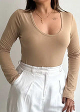 SIZE L-XL, Solid Cotton Ribbed BodySuit - Closet by Payal