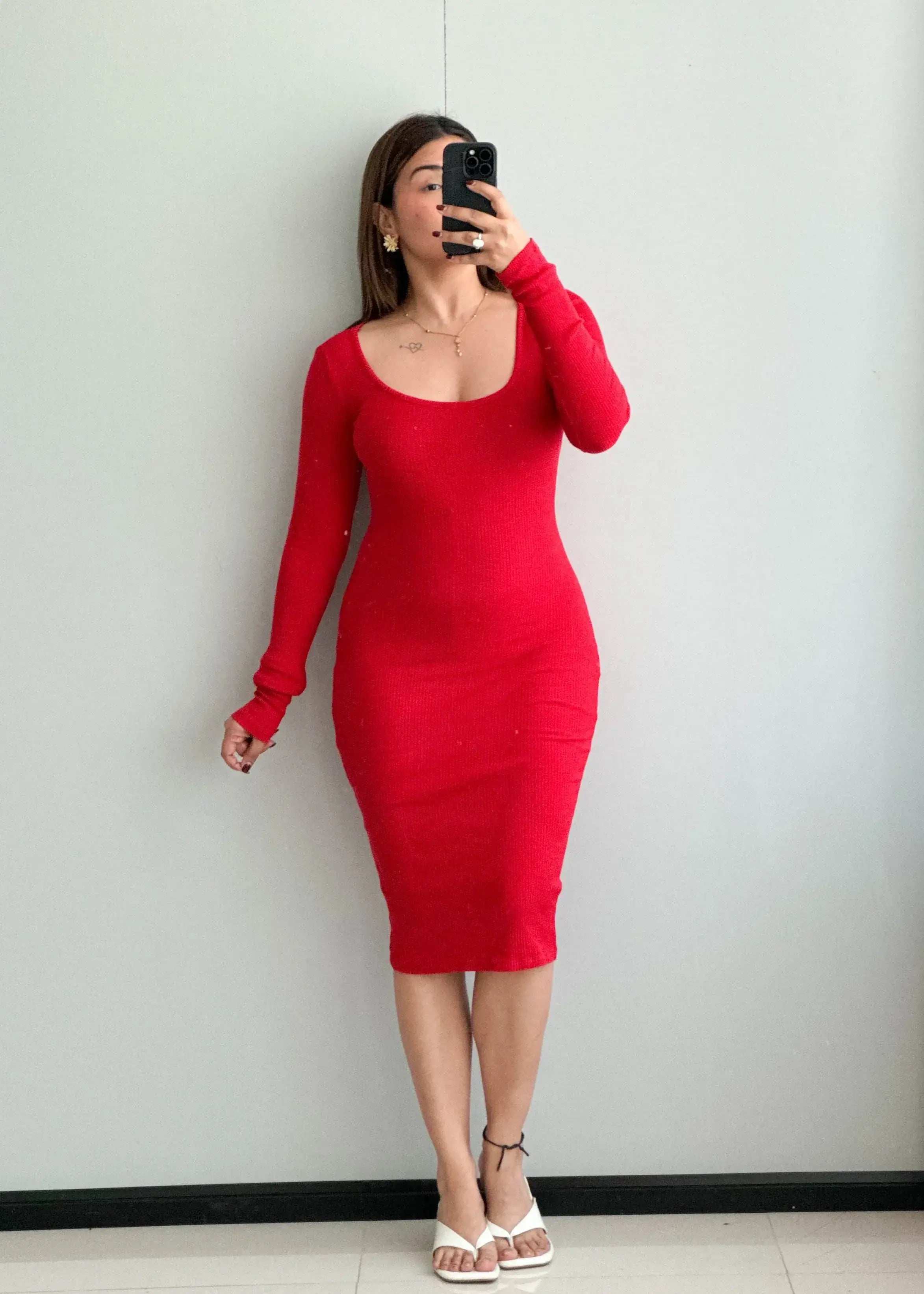 SIZE XS-S, Cotton Ribbed Bodycon Dress - Closet by Payal