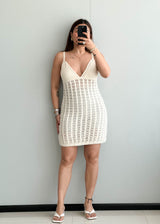 SIZE S-M, Crochet Summer Mini Dress