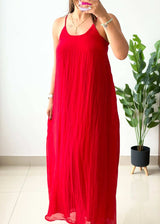 Size XS-S, Red Flowy Maxi Dress