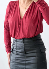 Size M-L Wine Wrap Bodysuit