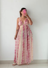Size XS-M Pink Tie-Dye Maxi Dress