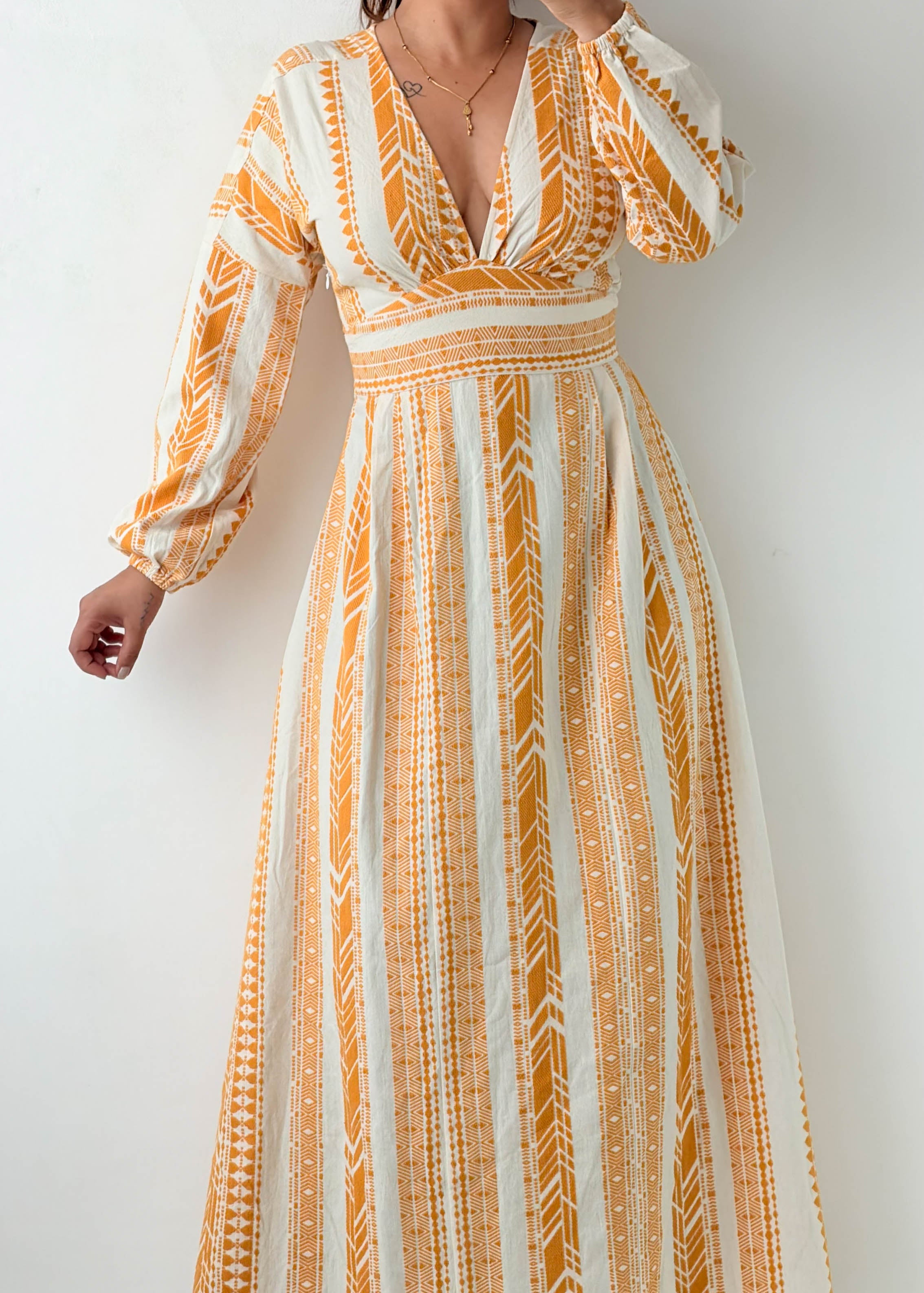 Size S Yellow Stripe Maxi Dress