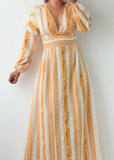 Size S Yellow Stripe Maxi Dress
